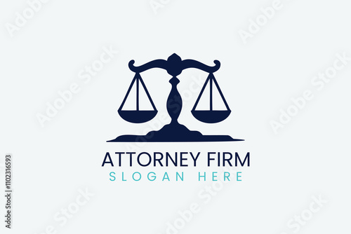 Professional logo design featuring balanced scales for an attorney firm