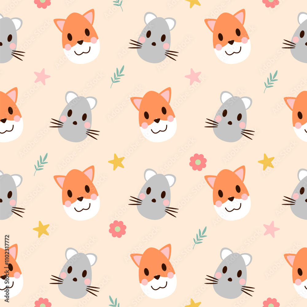 Obraz premium Seamless pattern with art design elements, and colorful Easter eggs.