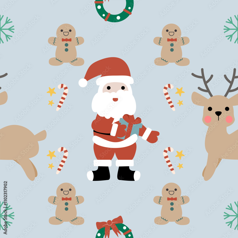 Seamless christmas pattern with snowfake, Gift box, color pastel. Seamless christmas pattern with snowfake, Gift box, color pastel.