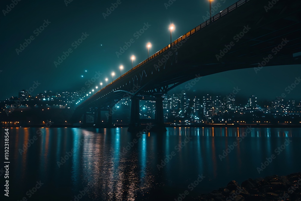 Fototapeta premium Night view of Brooklyn Bridge, New York City, United States.