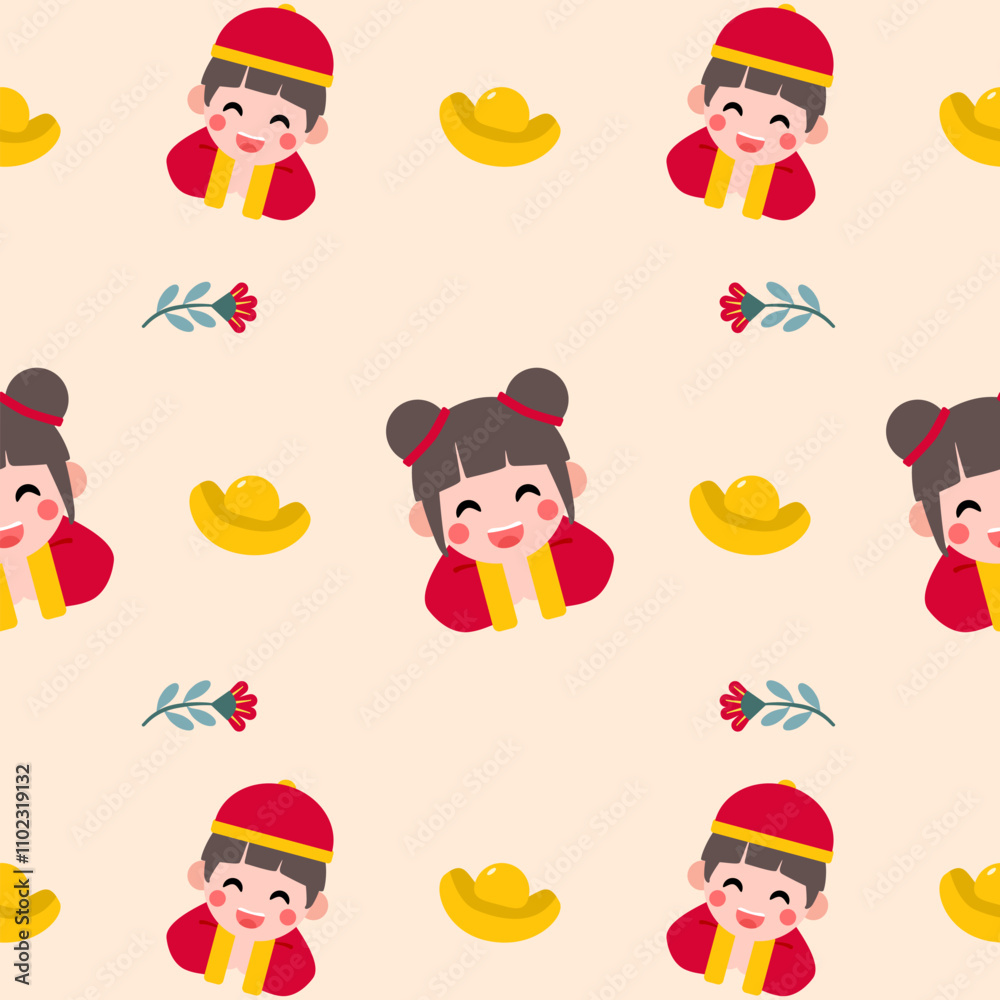 Chinese new year pattern seamless, pastel color Chinese new year pattern seamless, pastel color