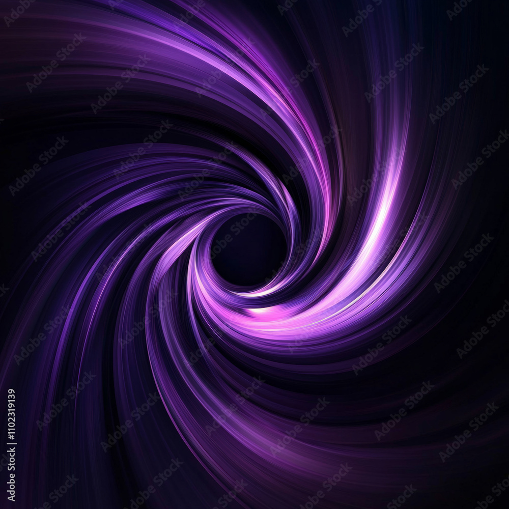 Obraz premium Speed and light turbine movement with purple tones and gradients with glow on a dark background 