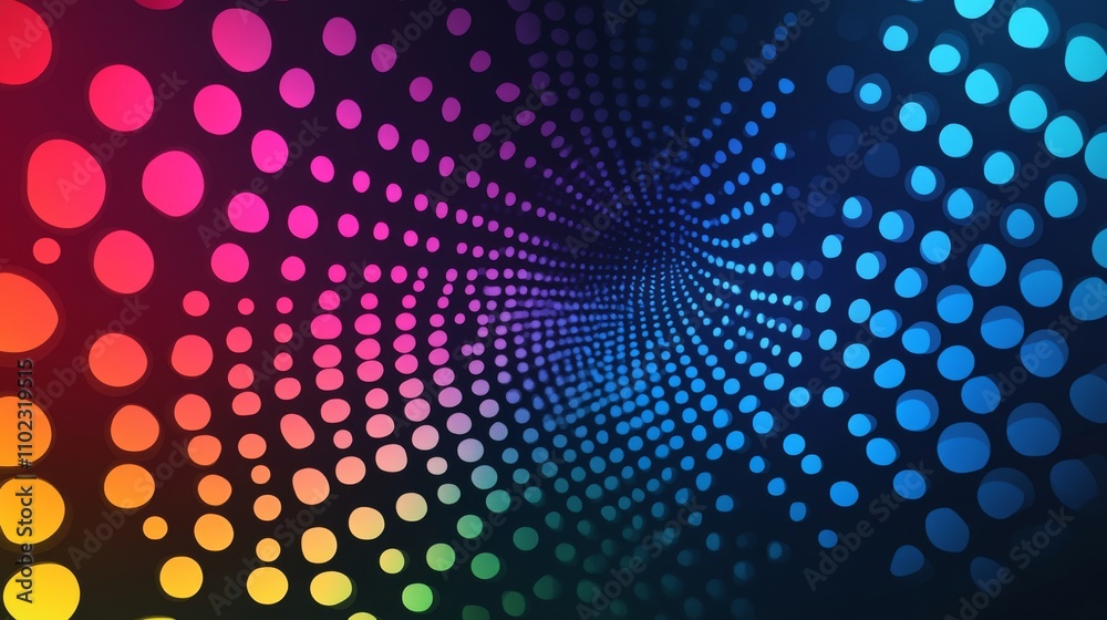 Fototapeta premium Dynamic Dot Pattern Graphic Design - Vibrant Colors and Abstract Shapes