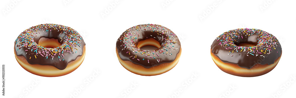 Collection of A Chocolate Doughnut with Sprinkles on Transparent PNG format Background. Generative AI
Collection of A Chocolate Doughnut with Sprinkles on Transparent PNG format Background. Generative AI