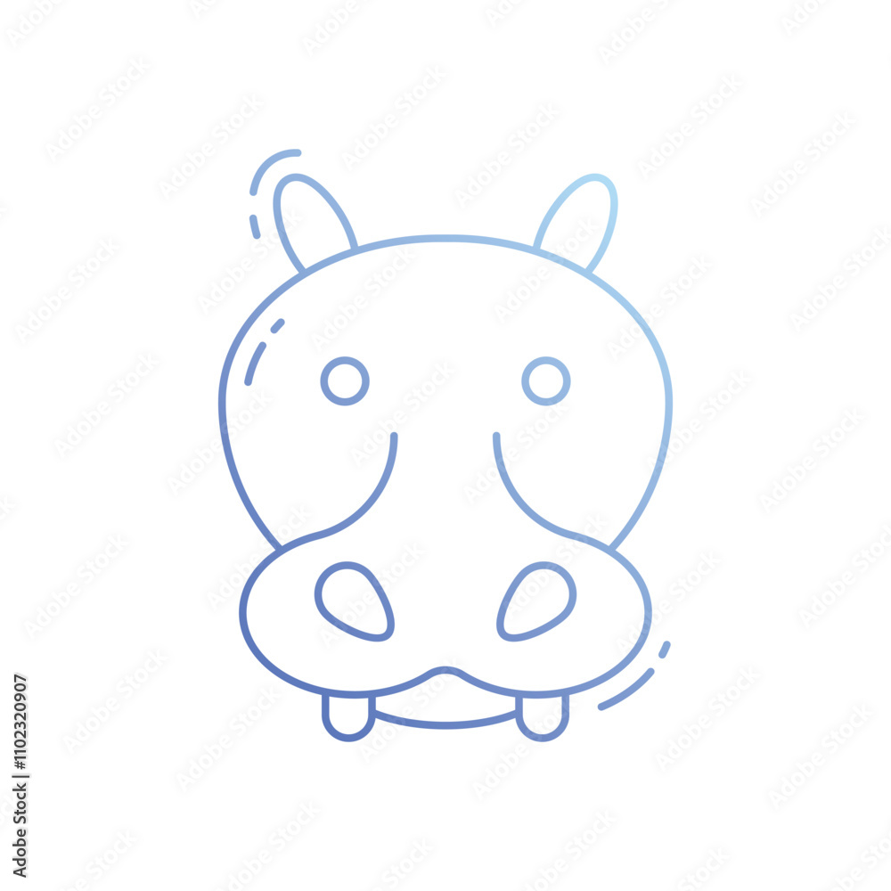Hippopotamus vector icon Hippopotamus vector icon