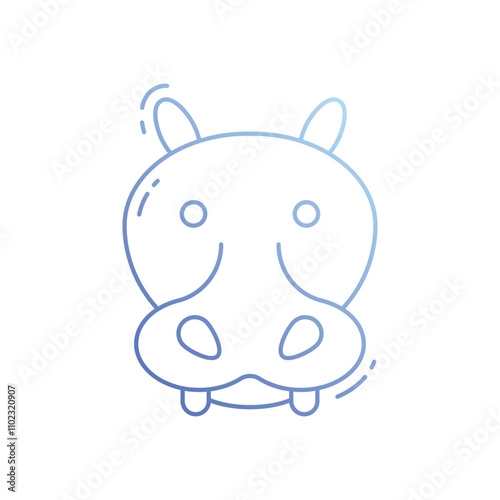 Hippopotamus vector icon