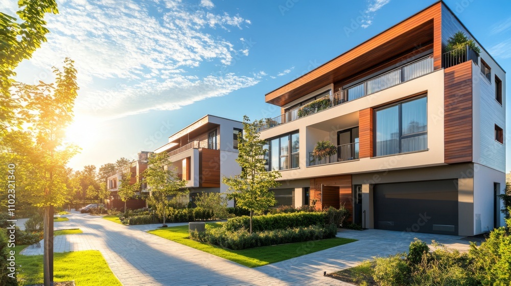 Modern Apartment Complex in a Lush Green Setting: Stunning Architecture and Design Modern Apartment Complex in a Lush Green Setting: Stunning Architecture and Design