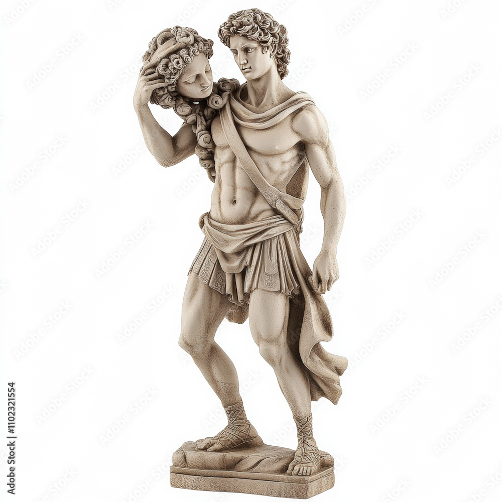 Perseus holding head of medusa, greek stone statue Perseus holding head of medusa, greek stone statue
