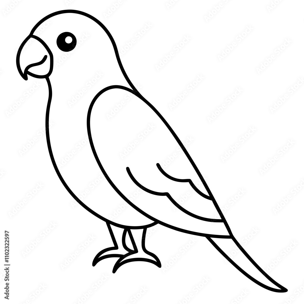 Fototapeta premium Parakeet vactor icon on a white backgrount.