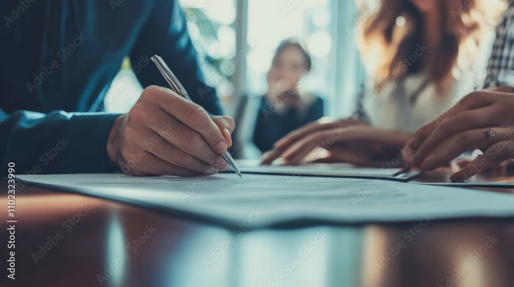 Signing Documents: A Business Agreement in Progress Signing Documents: A Business Agreement in Progress