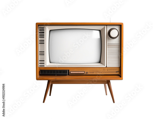 Vintage tv isolated on PNG, trends, Ai