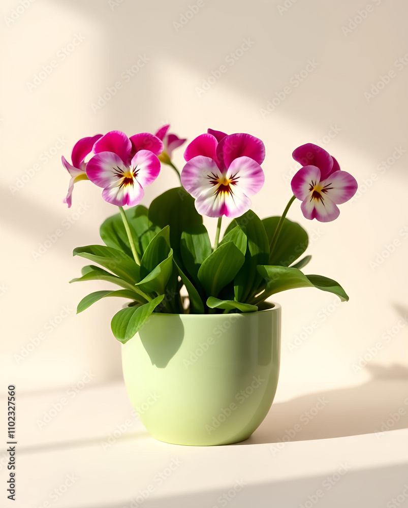 on a light background indoor plants in a pot, natural light falls from the window on a light background indoor plants in a pot, natural light falls from the window