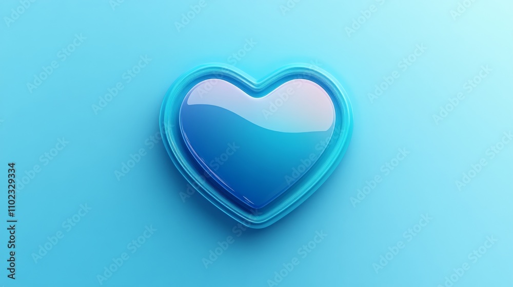 Abstract Blue Heart - Minimalist 3D Design Abstract Blue Heart - Minimalist 3D Design