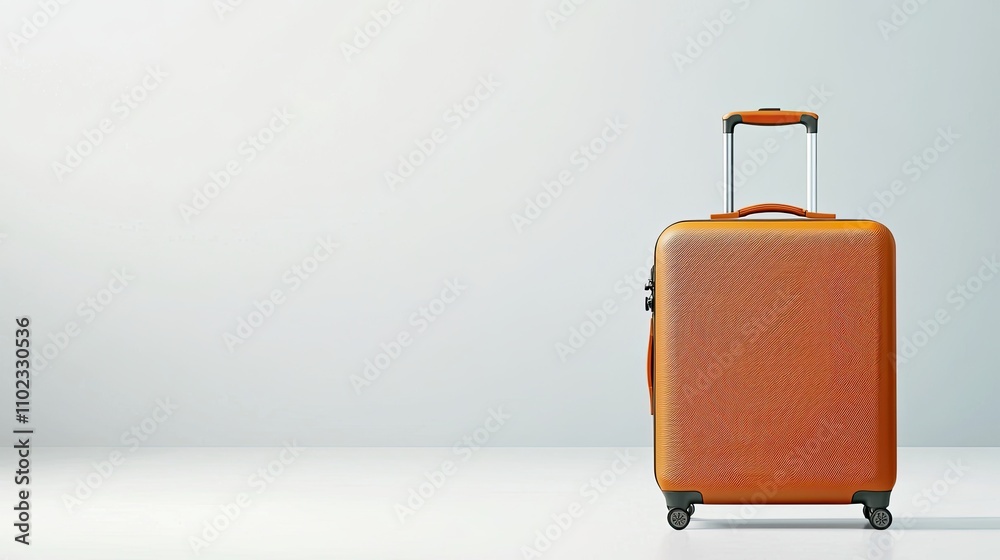 Stylish Orange Suitcase on Minimalist Background Ideal for Travel and Vacation Theme in Advertising and Marketing Services Stylish Orange Suitcase on Minimalist Background Ideal for Travel and Vacation Theme in Advertising and Marketing Services