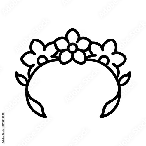 Flower crown icon for Easter celebrations