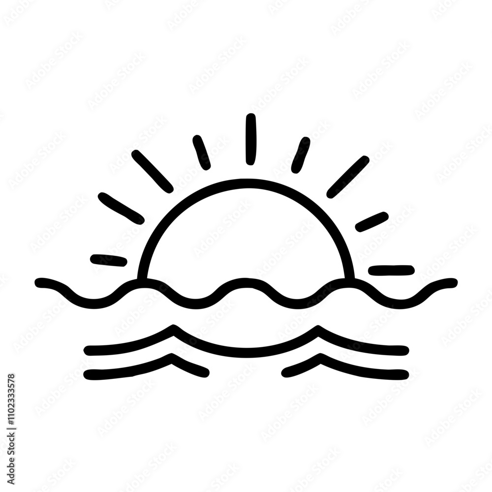 Obraz premium Sunrise icon symbolizing renewal and hope