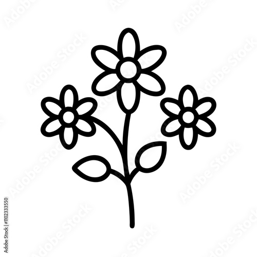 Spring flowers icon for Easter celebrations