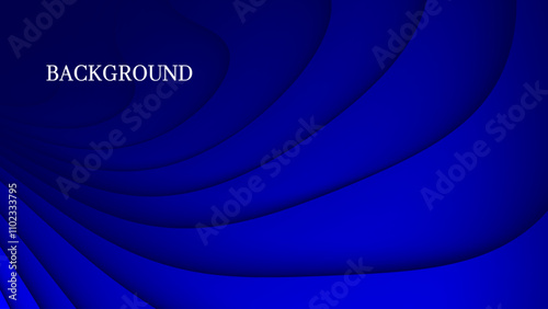 Dark blue abstract background with 3d wavy texture and gradient shades, dynamic curve shapes	