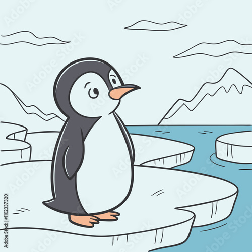 penguin on ice