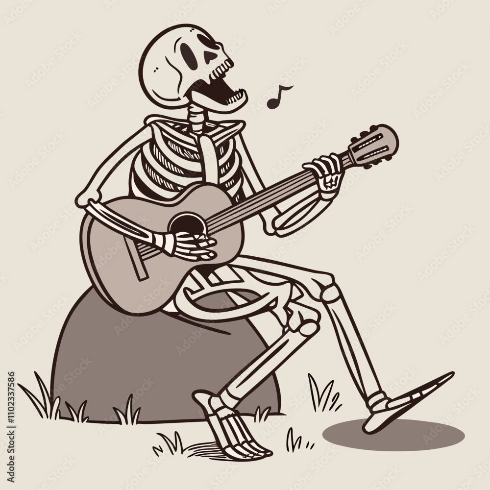 Fototapeta premium A skeleton playing the guitar
