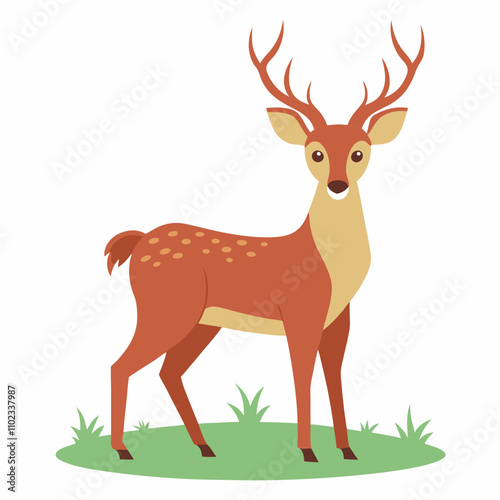 Wallpaper Mural deer cartoon isolated on white Torontodigital.ca