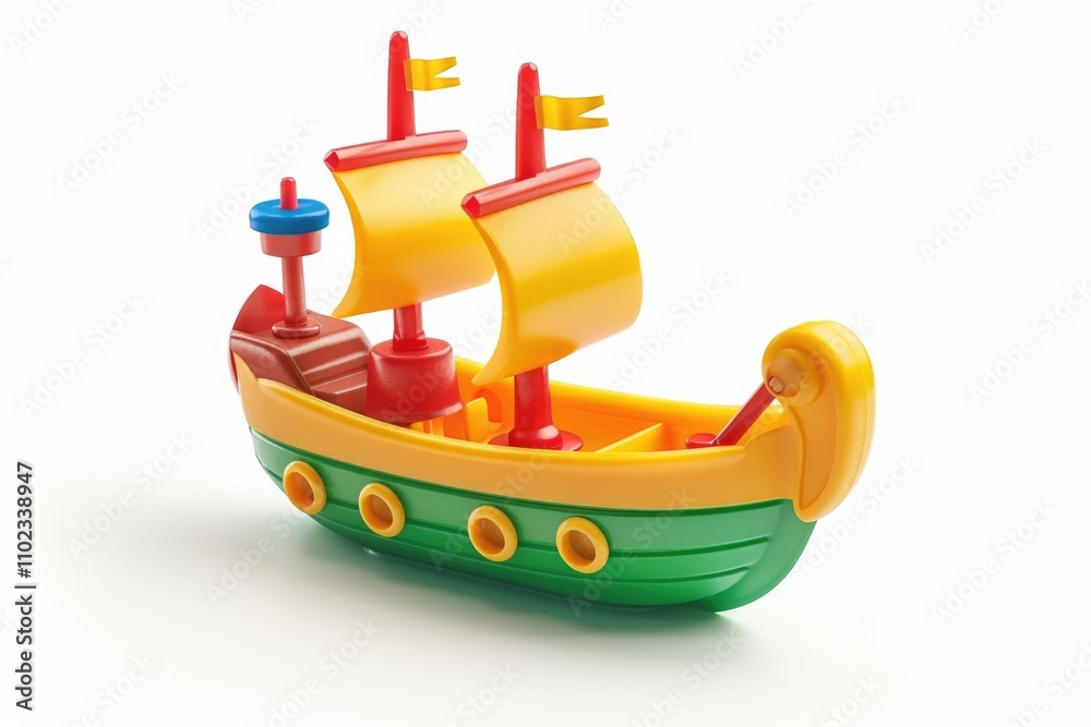 little plastic toy ship isolated on white little plastic toy ship isolated on white