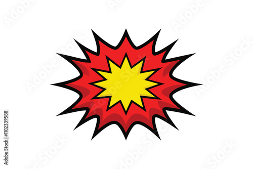 Explosion and Dynamite Vector - Fiery Blast Illustration with Flames and Sparks, Minimalistic and Dramatic Art