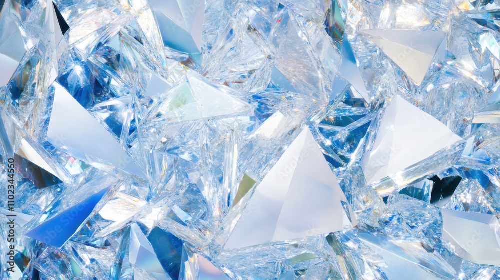 Abstract composition featuring shattered crystal fragments with sharp, angular edges in icy tones of blue, silver, and white. Reflective surfaces and soft glows evoke a futuristic aesthetic. Abstract composition featuring shattered crystal fragments with sharp, angular edges in icy tones of blue, silver, and white. Reflective surfaces and soft glows evoke a futuristic aesthetic.