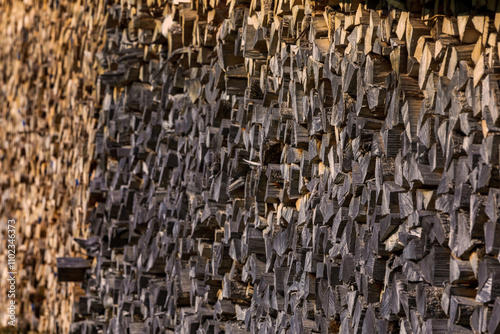 Holz - Brennholz - Allgäu - Stapel - aufbeigen - Wärme photo