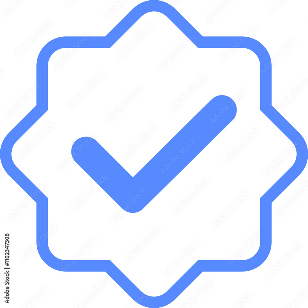 Blue checkmarks. Blue tick. Profile verification icon vector. Blue verified badge icon vector. Tick, check mark sign symbol of social media profile Blue checkmarks. Blue tick. Profile verification icon vector. Blue verified badge icon vector. Tick, check mark sign symbol of social media profile
