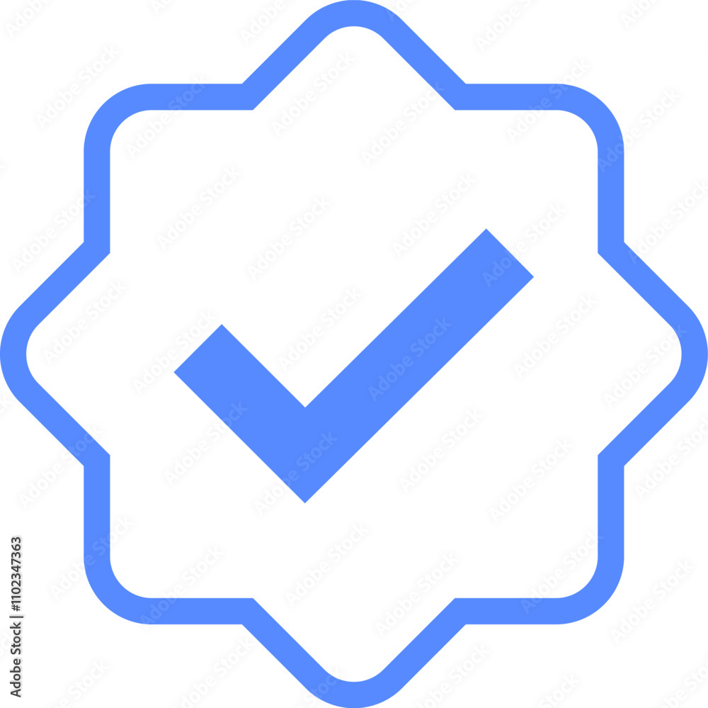 Blue checkmarks. Blue tick. Profile verification icon vector. Blue verified badge icon vector. Tick, check mark sign symbol of social media profile Blue checkmarks. Blue tick. Profile verification icon vector. Blue verified badge icon vector. Tick, check mark sign symbol of social media profile