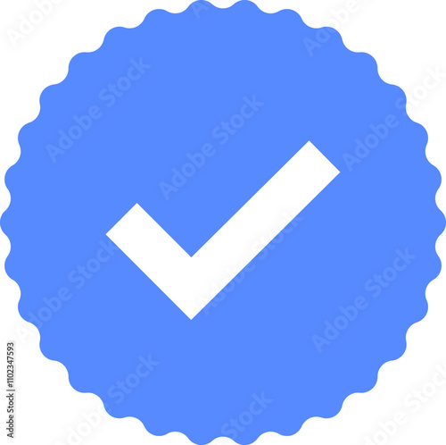 Blue checkmarks. Blue tick. Profile verification icon vector. Blue verified badge icon vector. Tick, check mark sign symbol of social media profile