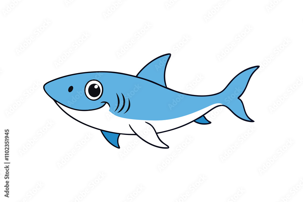 shark cartoon isolated on white shark cartoon isolated on white