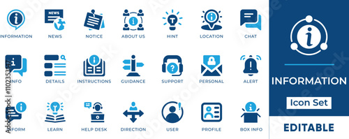 Information Technology Icon Set. Features editable icons for IT symbols, cloud computing, data science, AI, cybersecurity, and more. Perfect for tech, software, and digital projects.