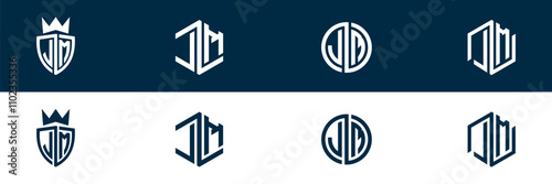 Modern letter LM ML logo design