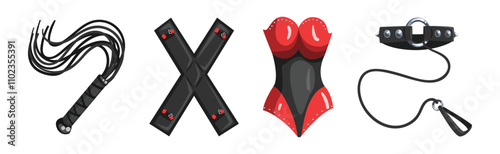 Photos Sex Shop Toys and Accessories for Sexual Pleasure Vector Set