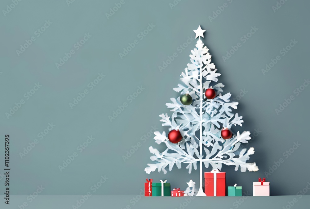 Fototapeta premium Elegant Simplicity: The Magic of Christmas in Geometric Shapes.