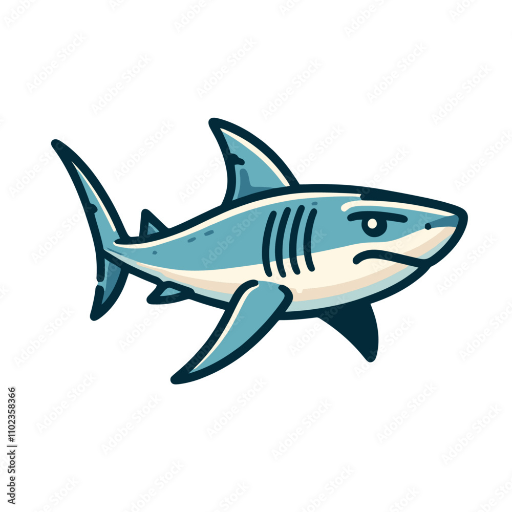 Cartoon shark isolated vector illustration Cartoon shark isolated vector illustration