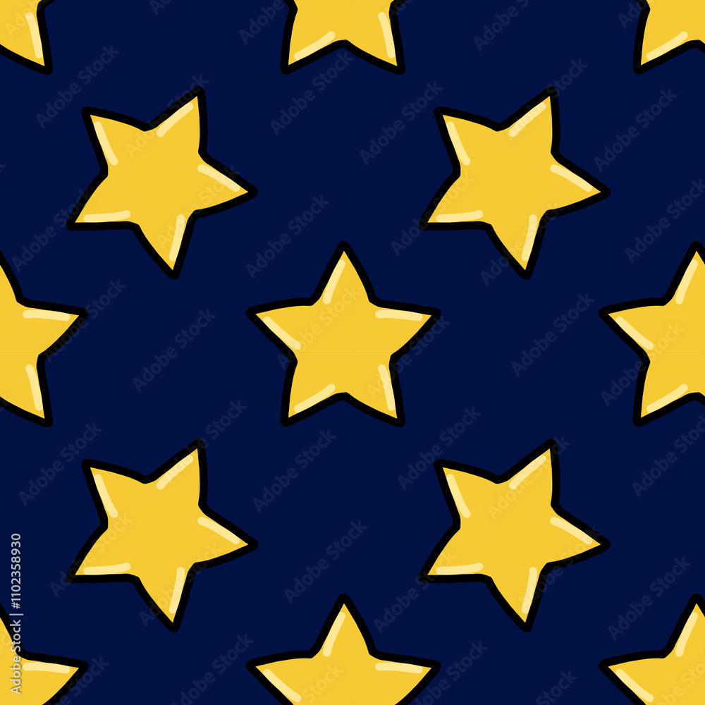 Fototapeta premium cute stars repetitve seamless chrismass pattern, paperwrap star pattern, 