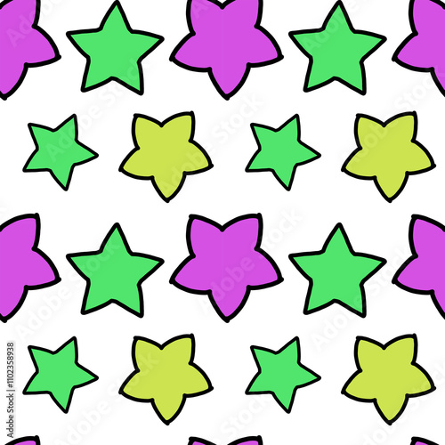 cute stars repetitve seamless chrismass pattern, paperwrap star pattern,  photo