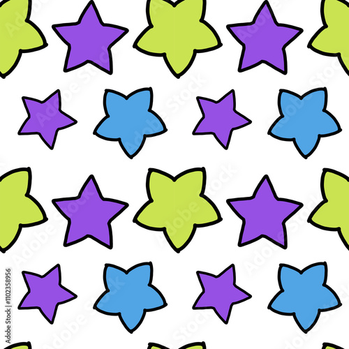 cute stars repetitve seamless chrismass pattern, paperwrap star pattern,  photo