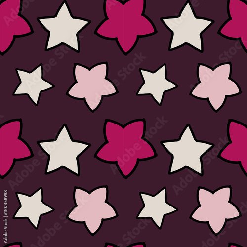 cute stars repetitve seamless chrismass pattern, paperwrap star pattern,  photo