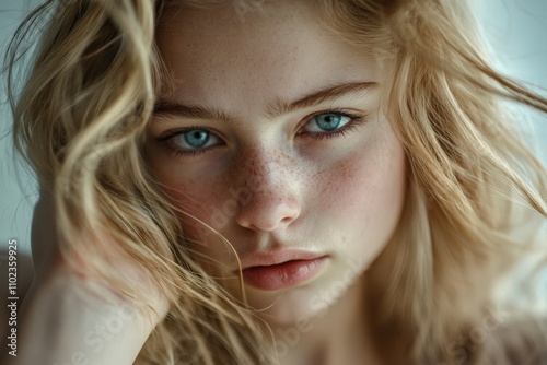 Split Ends. Unhappy Young Girl With Damaged Hair Showing Split Ends. Hair Care Concept