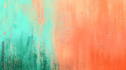 Abstract Teal and Orange Watercolor Background