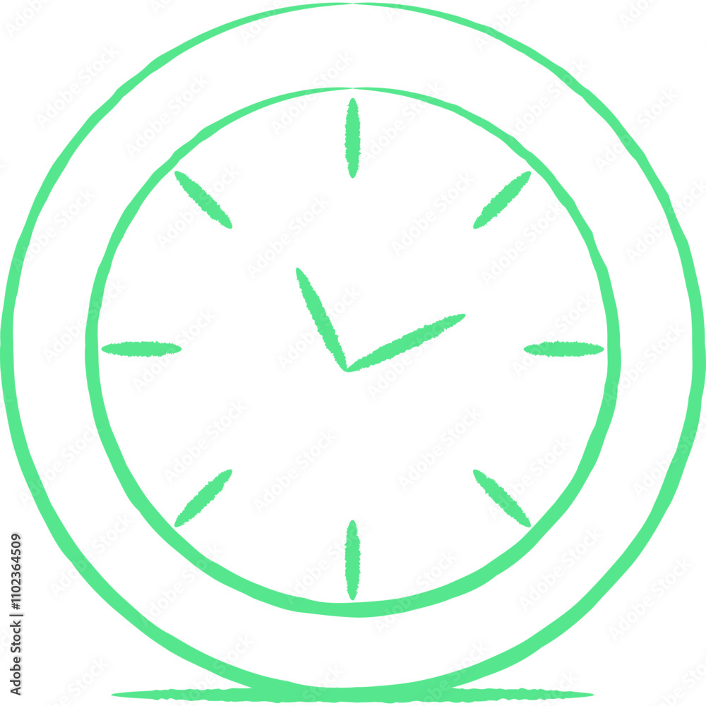 Clock single line vector icon Clock single line vector icon
