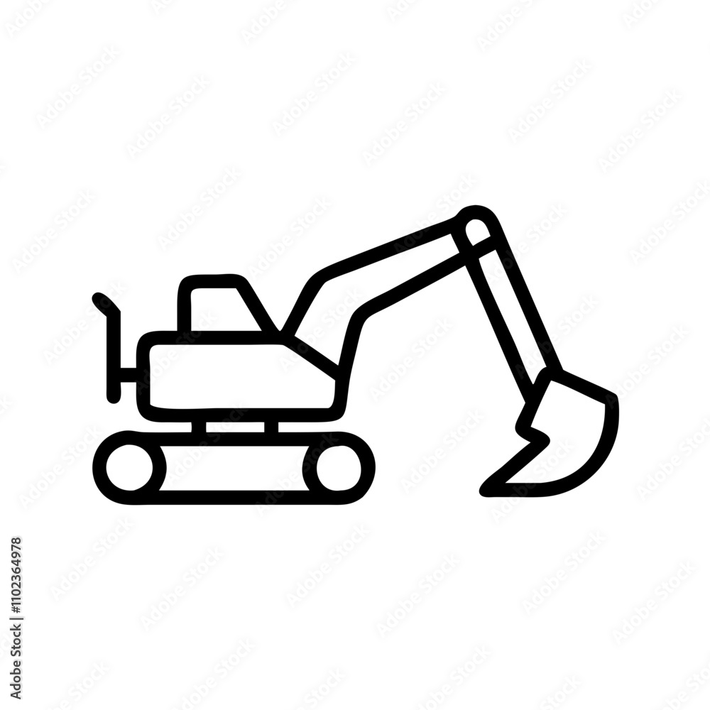Fototapeta premium Backhoe icon for construction and excavation tasks