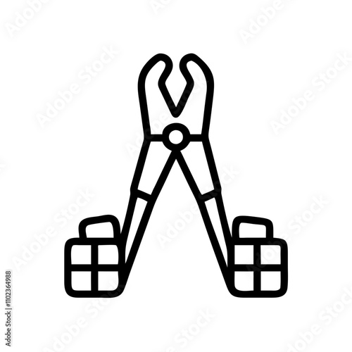 Brick tongs icon for masonry tasks