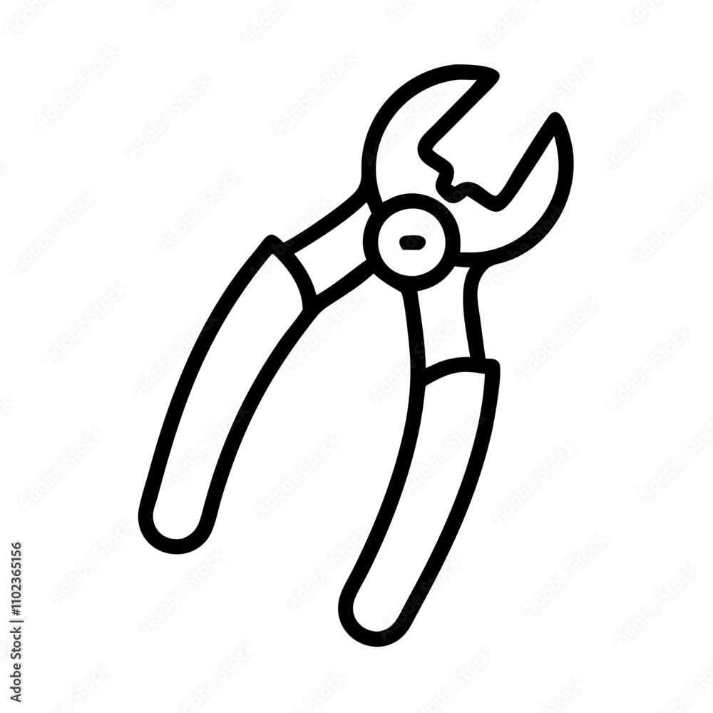 Pliers icon for gripping and industrial use Pliers icon for gripping and industrial use