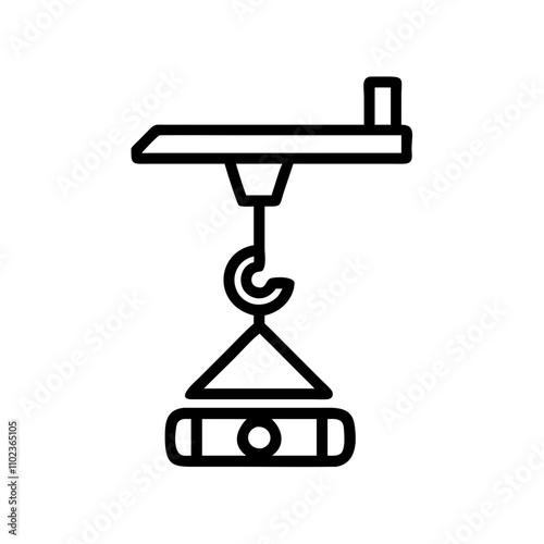 Hoist icon for lifting heavy materials in construction