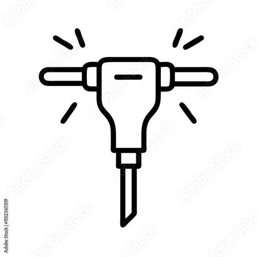 Hydraulic hammer icon for industrial demolition